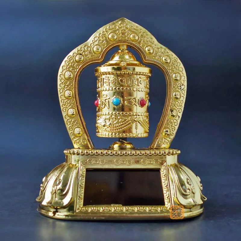 Solar Tibet Prayer Wheel Tibetan Decorations Car Accessories Interior Parts Buddhist Prayer Scriptures Car Decorative Ornamen