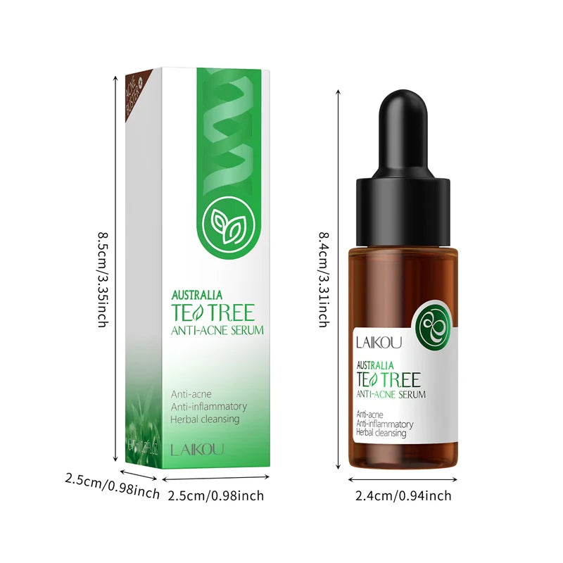 LAIKOU Tea Tree Serum 17ml Anti-Acne Cream 20g Cleanser 50g Plant Extract Refreshing Hydrating Moisturizing Skin Care Set Beauty