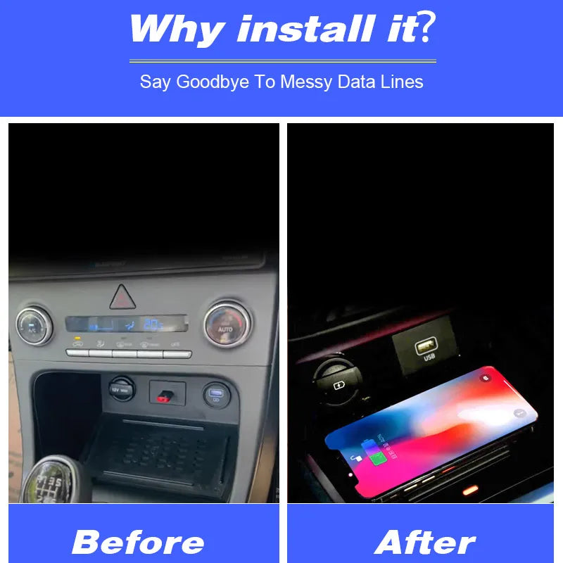 Car Wireless Charger For Hyundai Creta 2022-2024 Accessories 15w Fast Phone Charging Plate Adapter Interior Modification Parts