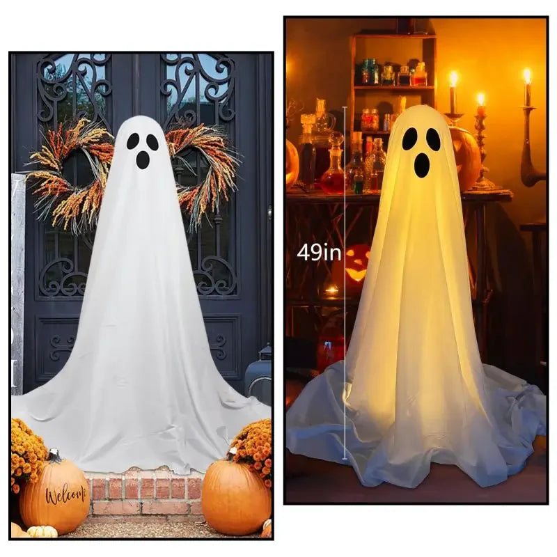 Spooky Ghost Halloween Decor Light Strings Battery  Home Decor  Standing Ghost Porch Courtyard Standing Halloween Decoration