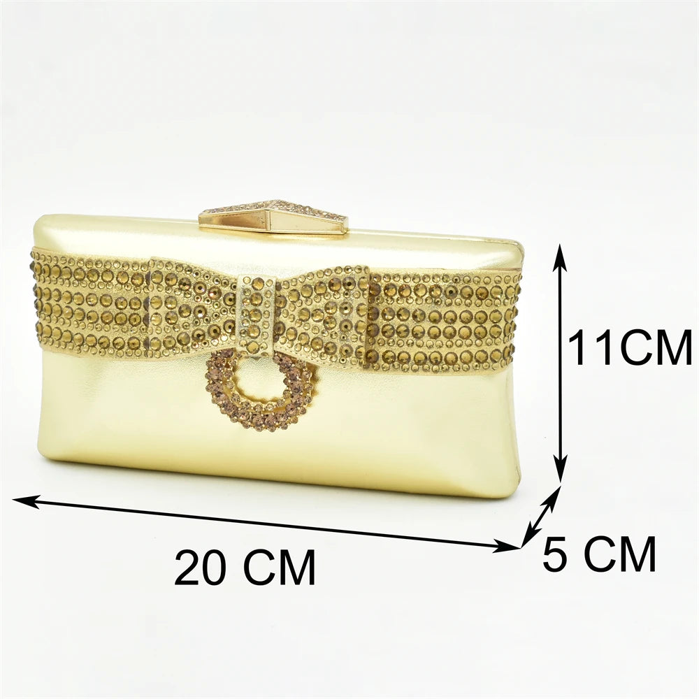 Rhinestone Matching Shoes and Bag Set