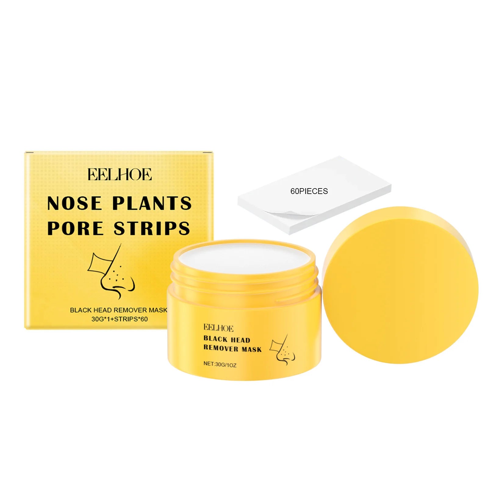 EELHOE Blackhead Remover Face Mask Peel-Off Nasal Strips Deep Cleansing Pore Shrinking Black Head Remover Nose Strip Skin Care