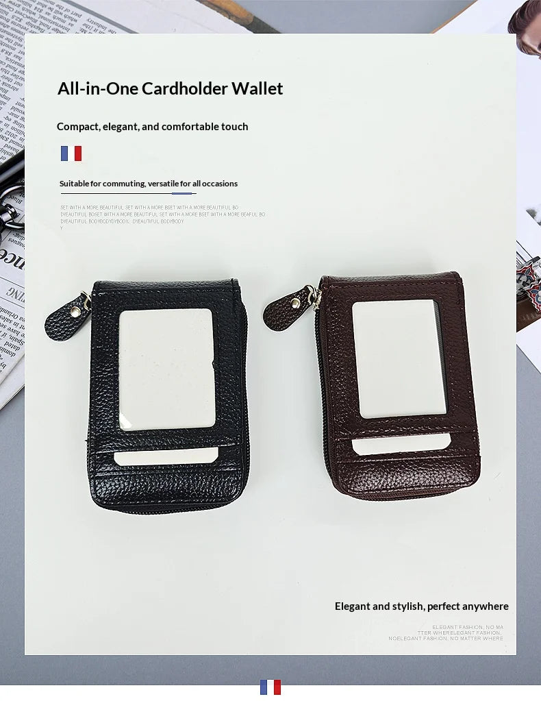 RFID Blocking Leather Wallet for Men Women, 12 Card Slot Accordion ID Driver License Holder, Thin Minimalist Credit Card Organiz