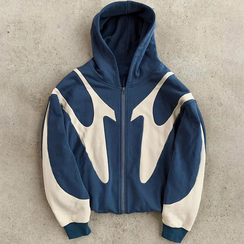 American Retro Letter Printed Devil Pattern Hoodie Y2K Harajuku