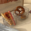 Metal Desktop Storage Basket Box Office Cosmetics Makeup Storage Box Desk Organizer Stationery Kitchen Items
