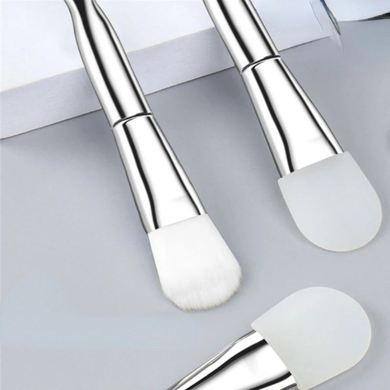 1PC Professional Double Ending Soft Bristle Silicone Wear-resistant Facial Flexible Mask Brush Skin Care Cleaning Beauty Tools