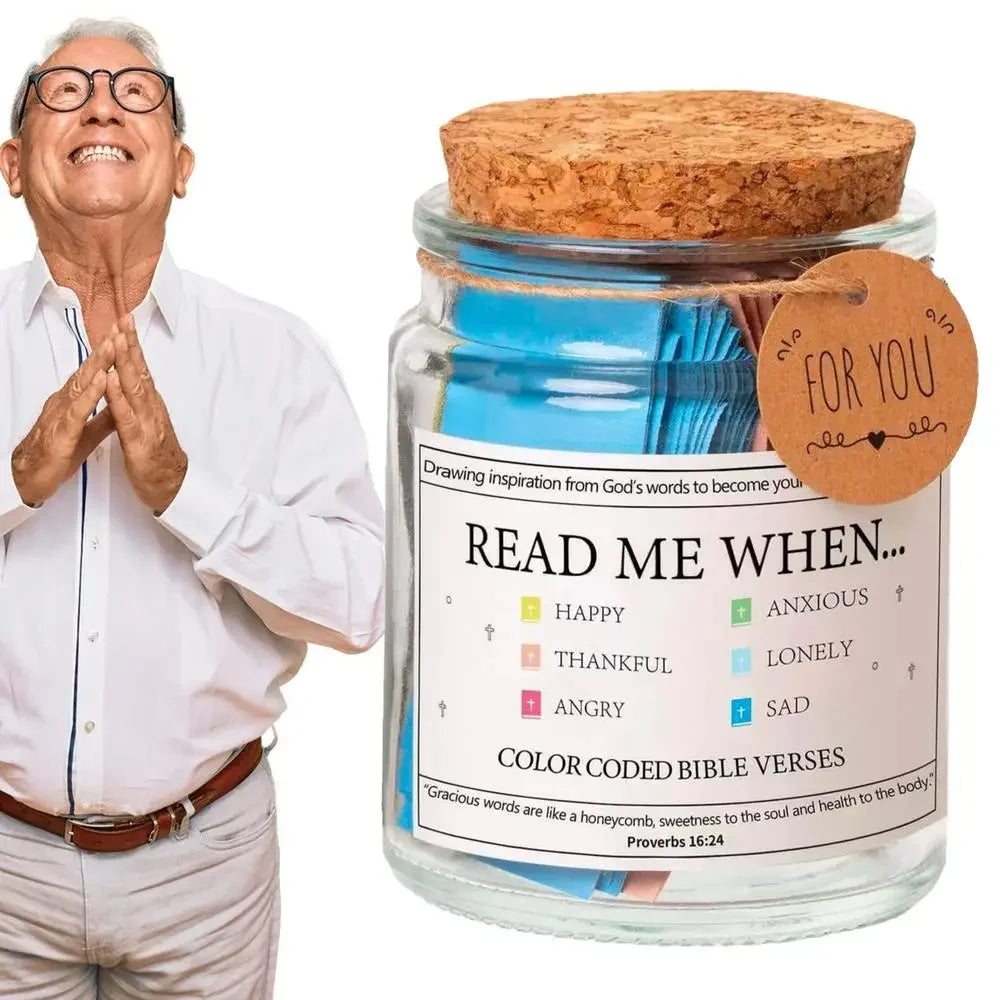 Bible Verses in A Jar, God's Word Storage Jar ,Colorful Bible Verses Gratitude & Blessings Christian ,With Gift Box