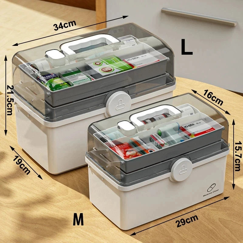 3 Layers Large Capacity Family Medicine Organizer Storage Box