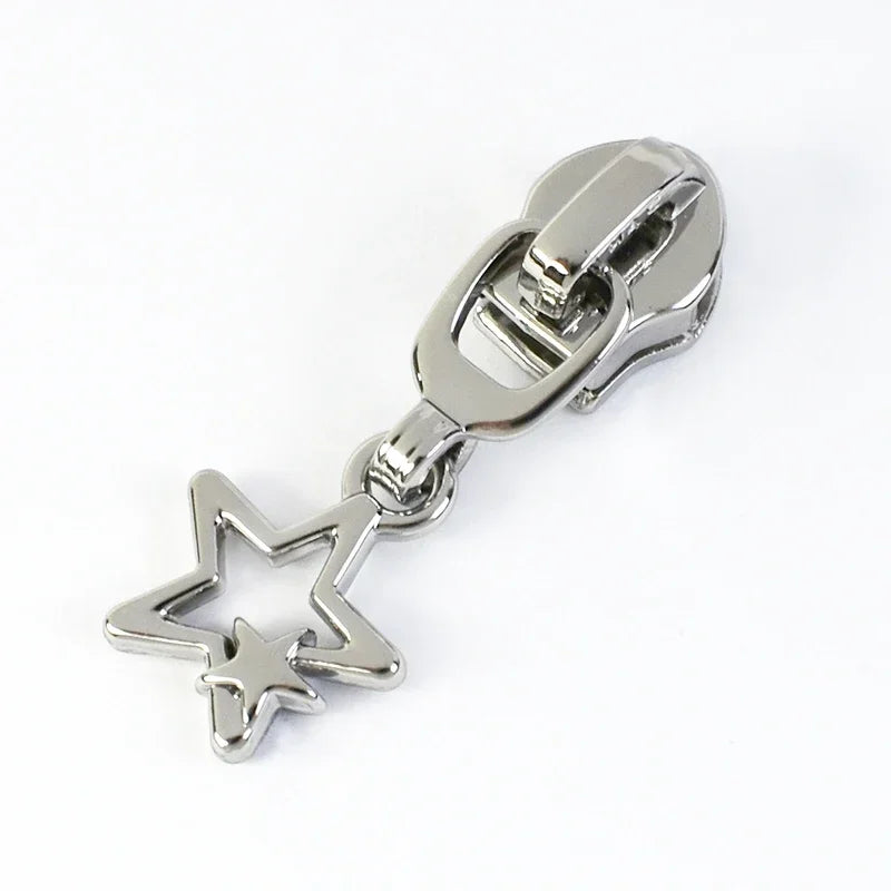10/30Pcs Star Zipper Slider Pulls for Nylon Zippers By The Meter Bag Coat Zips Head Pullers Repair Kit DIY Sewing Accessories