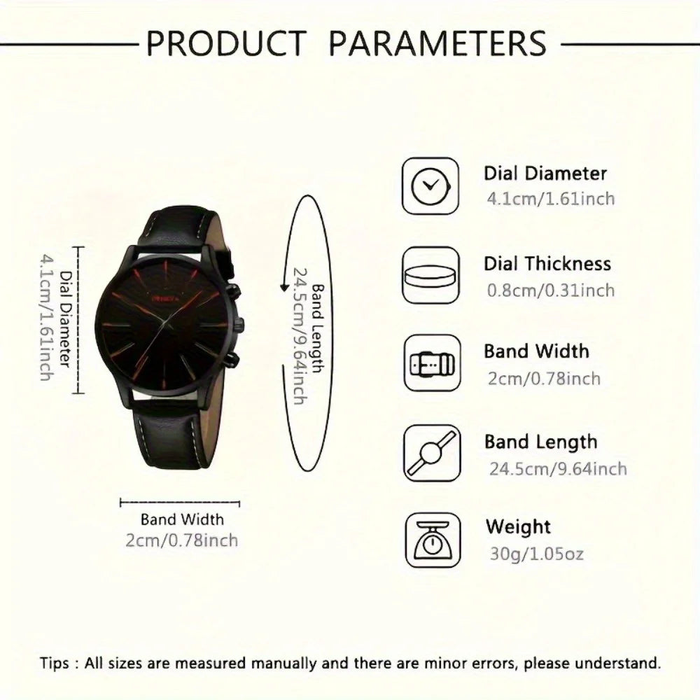 Set, Casual Men's Watchs Men's Watch Set Quartz Watch