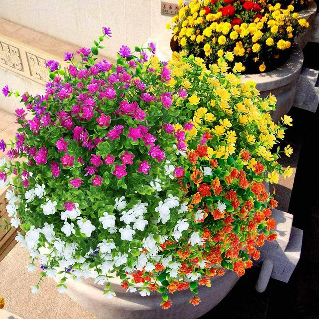 UV-Resistant Artificial Outdoor Flowers, 5 Pack