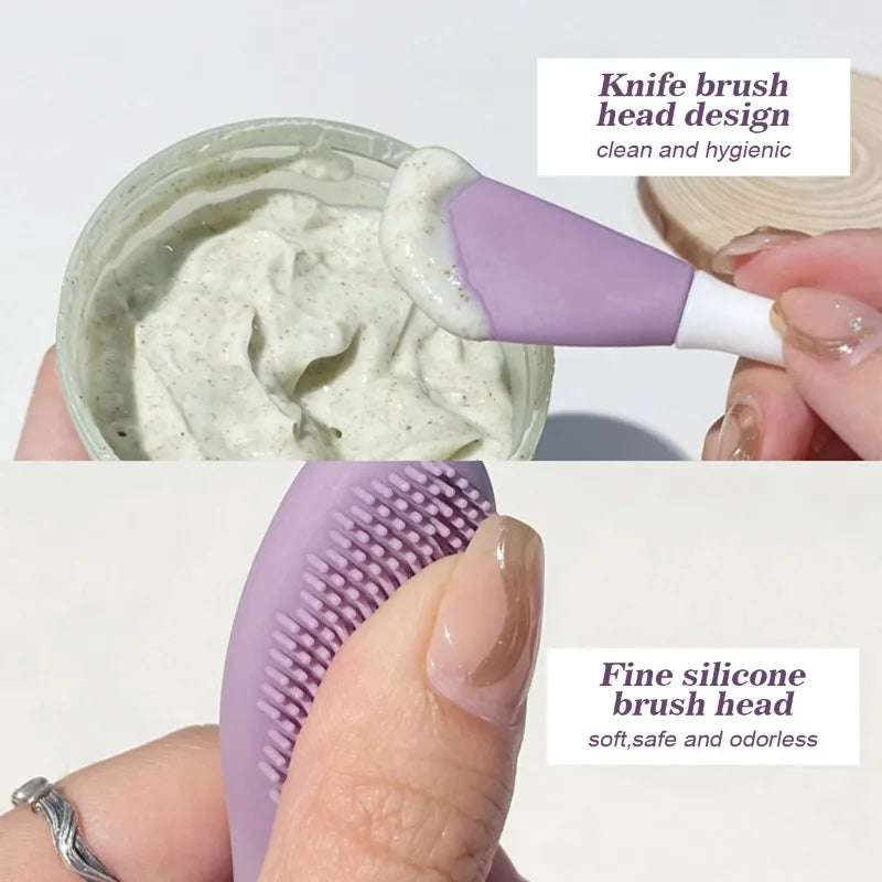 Silicone Facial Cleansing & Mask Brush 2 In1 Cleaning Tools Facial Skin Care Scrub Exfoliator Scrub Pore Blackhead Deep