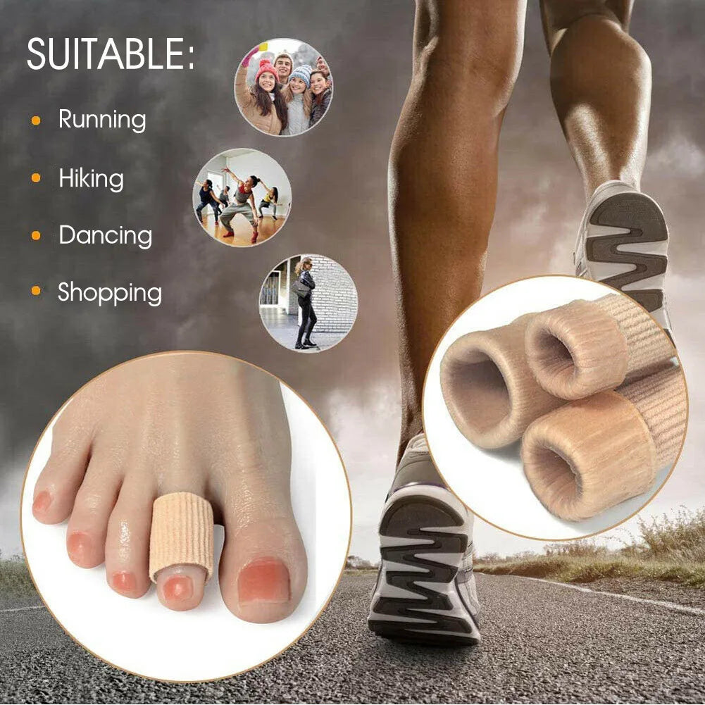 Silicone Tube Toe Gel Protector Cover Finger&Toe'S Fabric Gel Bandage Insoles Corns Blisters Pain Relief Soft Pads