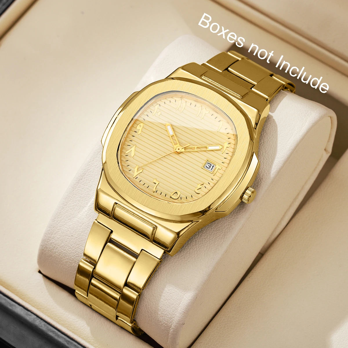 Luxury Men Business Watches Fashion Square Dial Stainless Steel