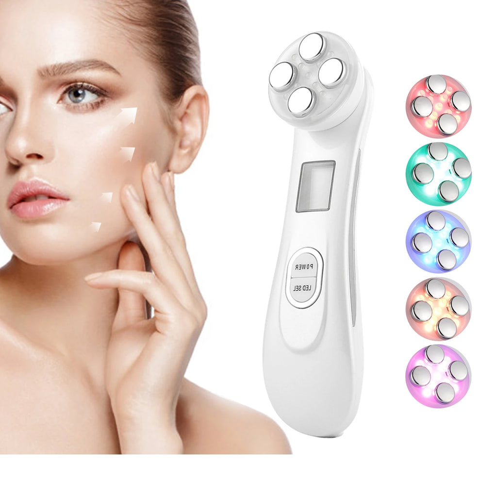 5-IN-1 RF EMS Electroporation Radio Frequency LED Photon Beauty Device Skin Lifting Tighten Anti-Wrinkle Skin Care Face Massager