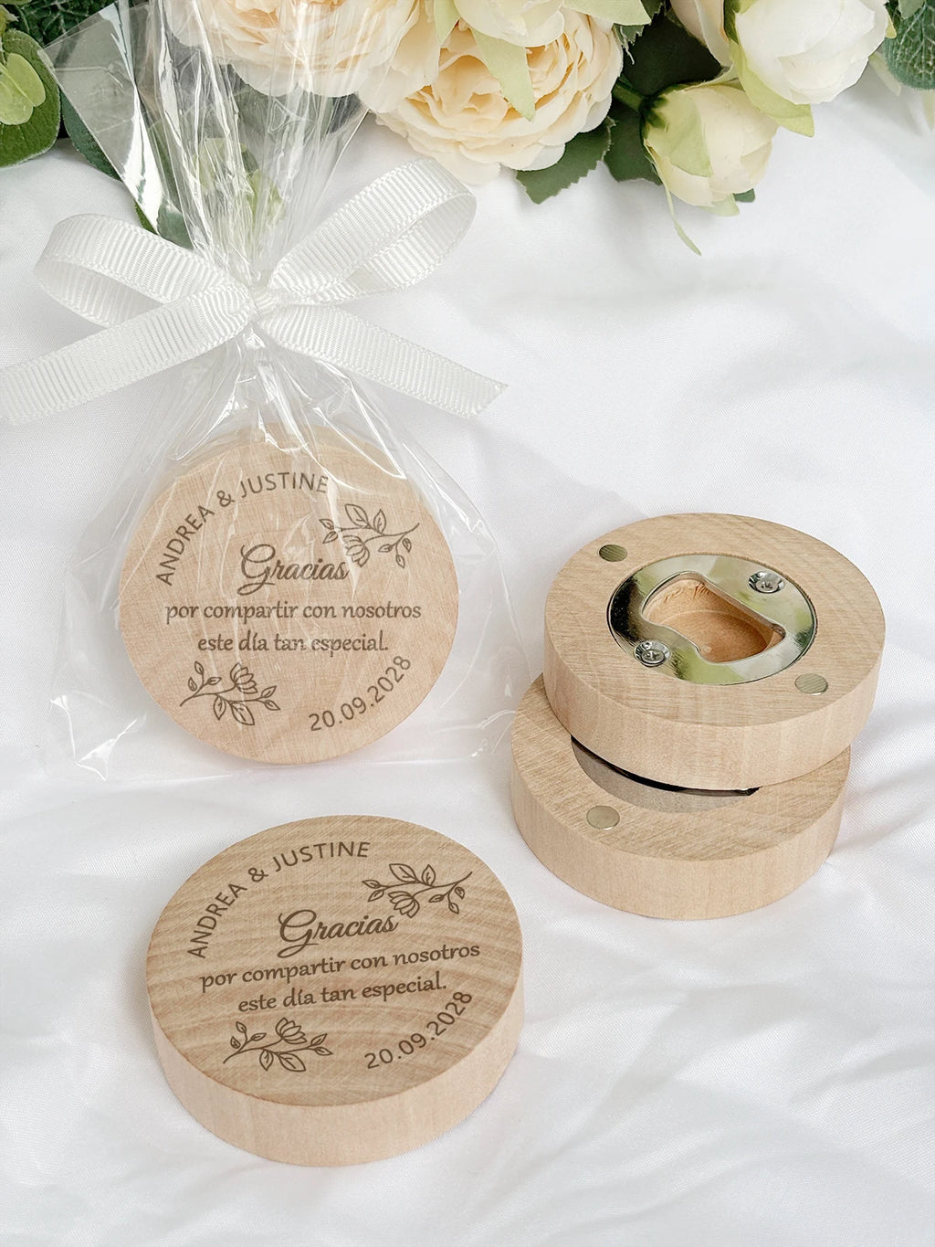 Personalized Wedding Favor Bottle Opener Fridge Magnet Wooden Magnetic Bottle Opener Party Favor Wedding Gift Souvenir for Guest