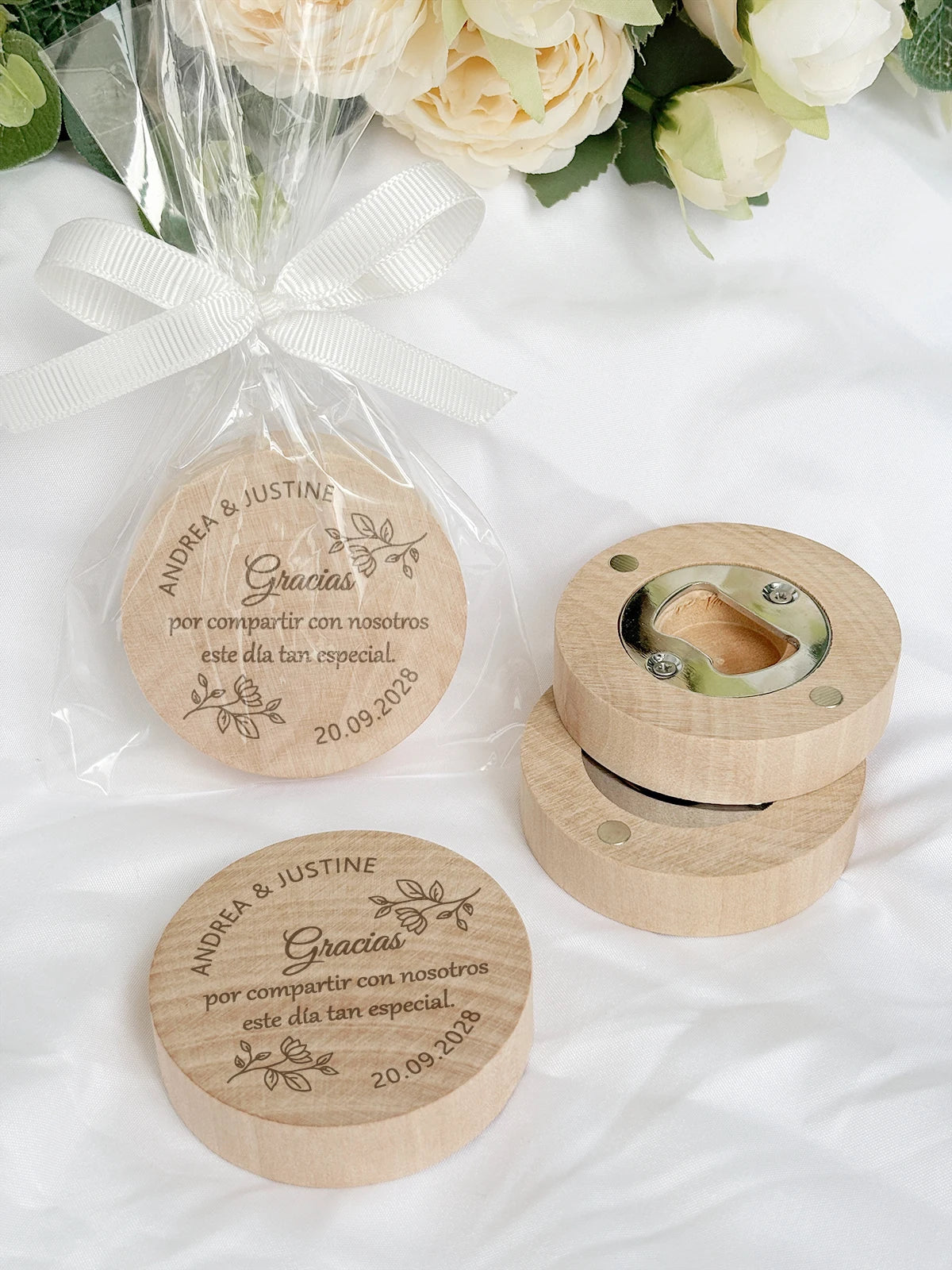 Personalized Wedding Favor Bottle Opener Fridge Magnet Wooden Magnetic Bottle Opener Party Favor Wedding Gift Souvenir for Guest