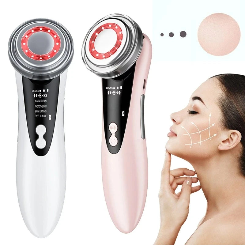 EMS Facial Massager LED Light therapy Sonic Ion Vibration Skin Tightening Face Lifting Anti Wrinkle Beauty Device Skin Care Tool