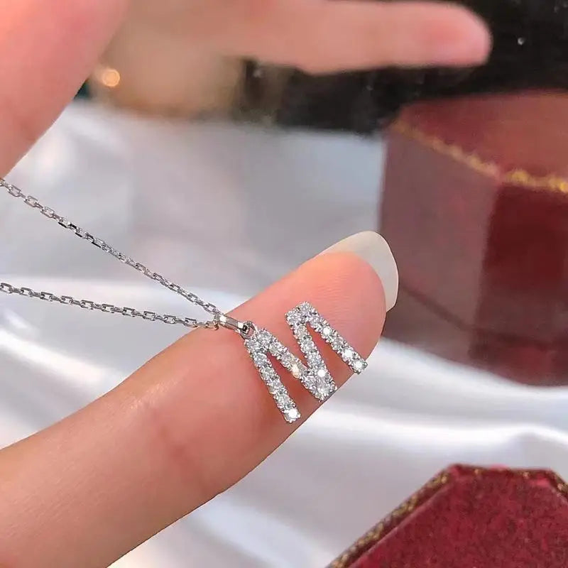 Fashion Shining A-Z Letter Pendant Charm Necklace 26 Initial