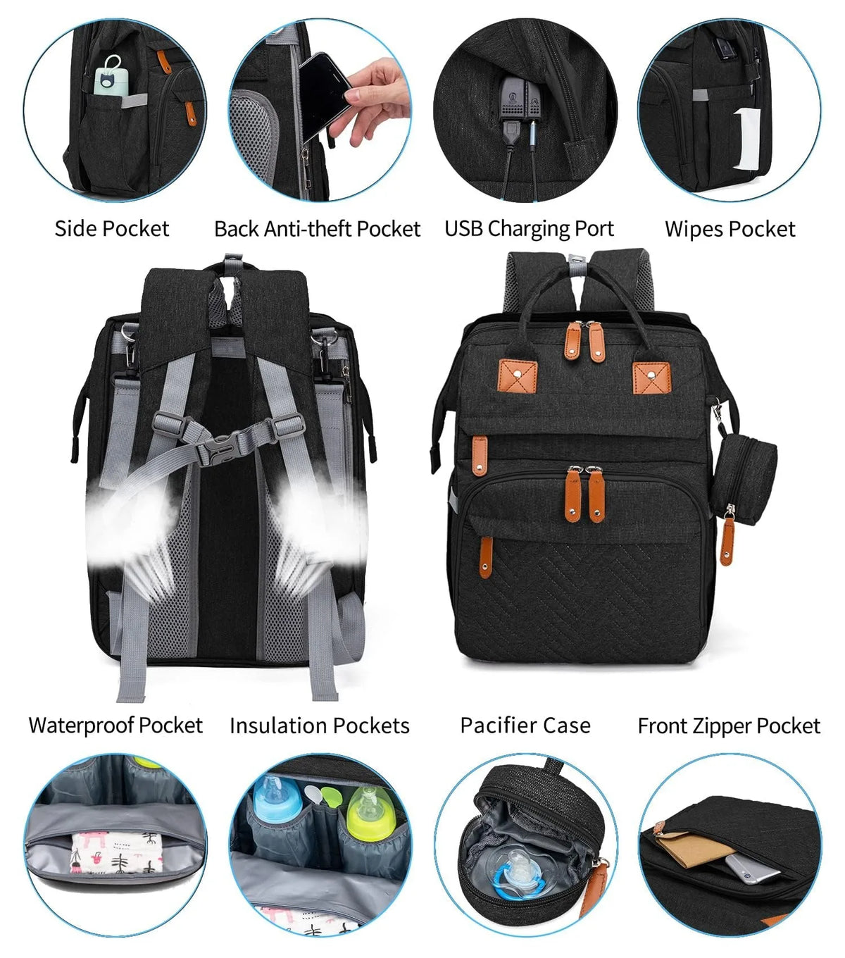 Diaper Bag Folding Bed