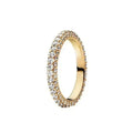Hot selling 925 sterling silver exquisite gold series ring, sparkling heart-shaped crown ring, fashionable charm jewelry gift