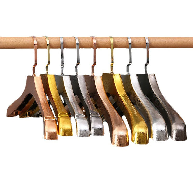 5PCS Gold Non-Slip Clothes Hanger,Adult Suit Hangers with 3CM Wide Shoulder,Closet Storage Rack for Coat T-Shirts Sweater Pants