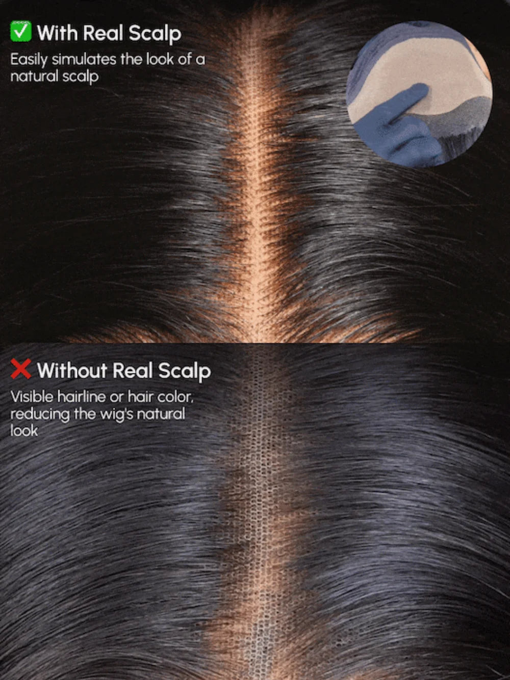 Nadula 13x4 HD Real Scalp Lace Frontal Human Hair Wig Natural