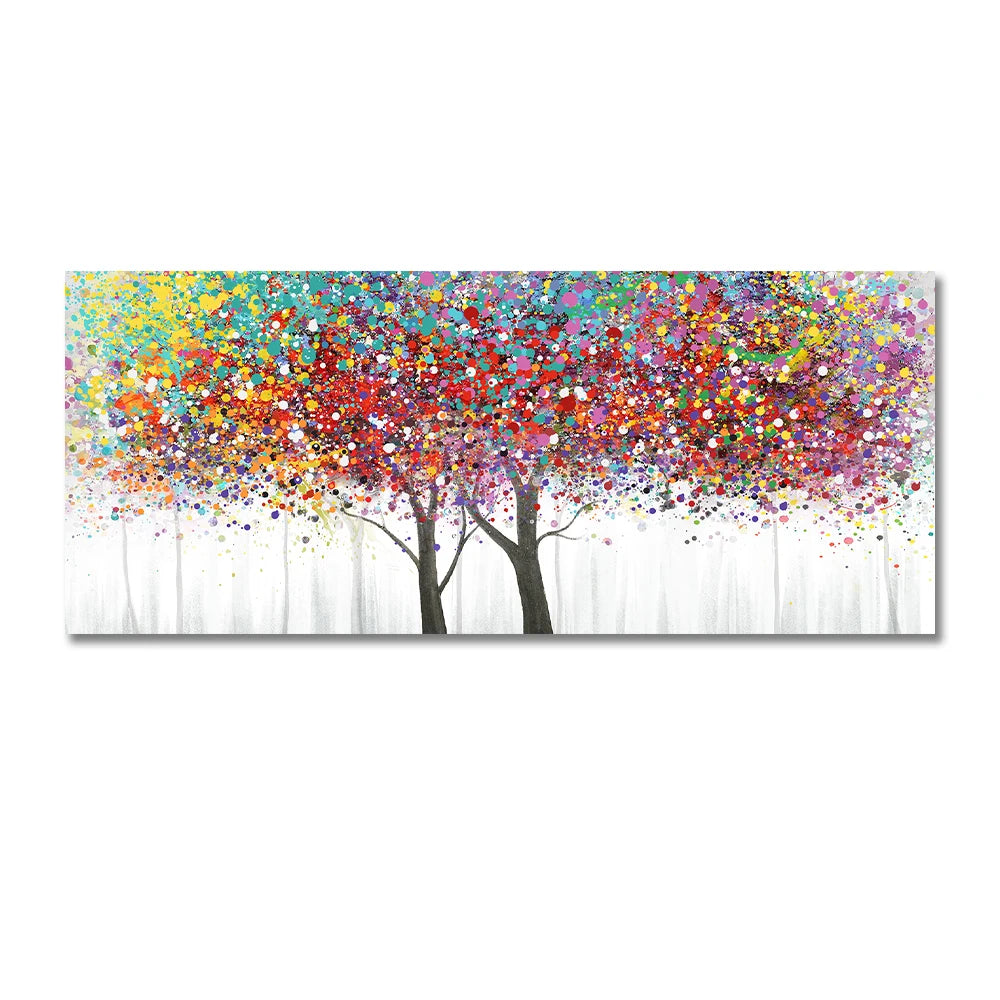 Nordic Abstract Colorful Leaves Tree Canvas Painting Still Life Poster Wall Art Pictures For Living Room Home Decor Frameless