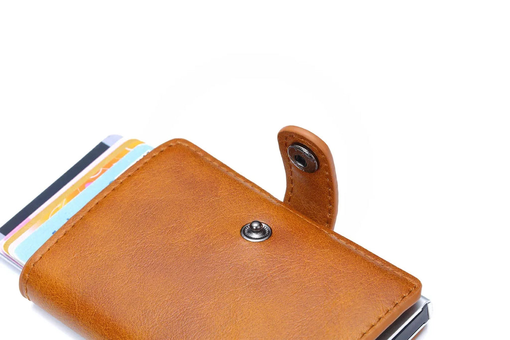 Rfid Visit Credit Card Holder Storage Luxury Small Smart Wallet Metal Business Cardholder Case Women Minimalist Walet for Men