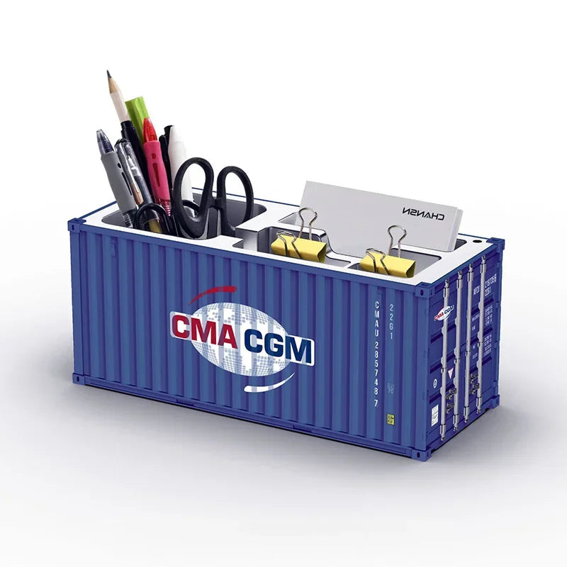1/20 Scale Simulated Shipping Cargo Container Model Pen Holder Storage Box New Styles Plastic Storage Box Desktop Organizer