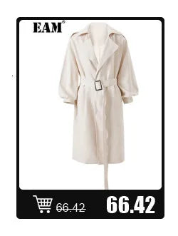 [EAM] Loose Fit Asymmetrical Big Size Sweatshirt New High Collar Long Sleeve Women Big Size Fashion Spring Autumn 2026 19A-a124