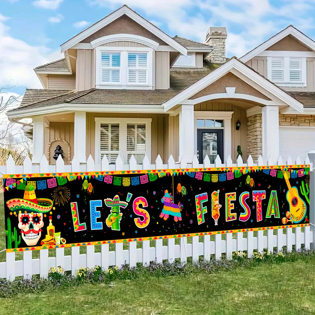 118''x19.6''Mexican Birthday Party Yard Banner