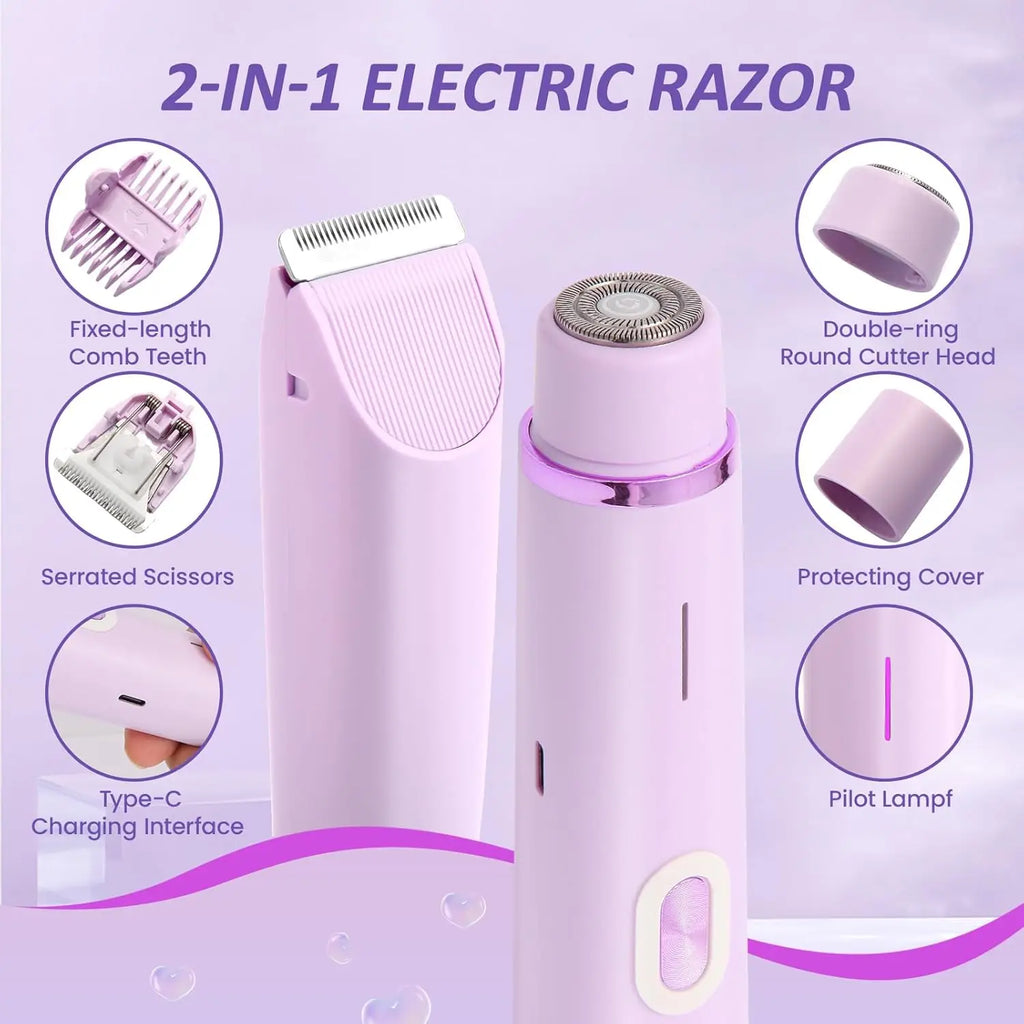 Electric Razors for Women 2 in 1 Electric Shaver for Pubic Hair