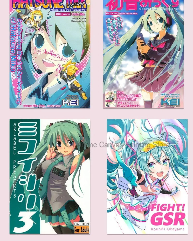 Hatsune Miku Anime Poster MIKU Magazine Bedroom Dormitory Studio Decorative Painting Photography Wallpaper DIY Gift