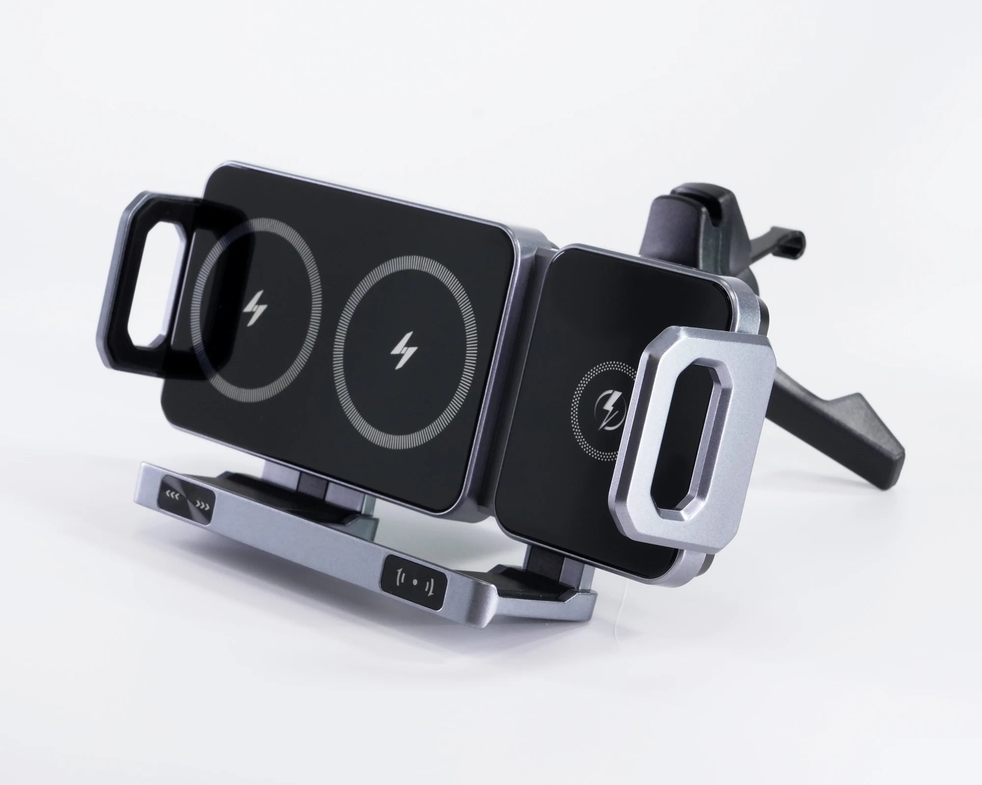 Foldable Phone Car Wireless Charger Mount Electric Clamping Rotation Universal Phone Holder For Galaxy Z Fold iPhone Xiaomi Pad