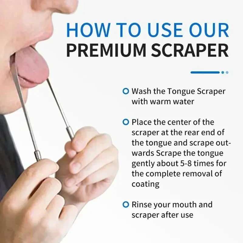 4 Colors Stainless Steel Tongue Scraper U-shaped Metal Fresh