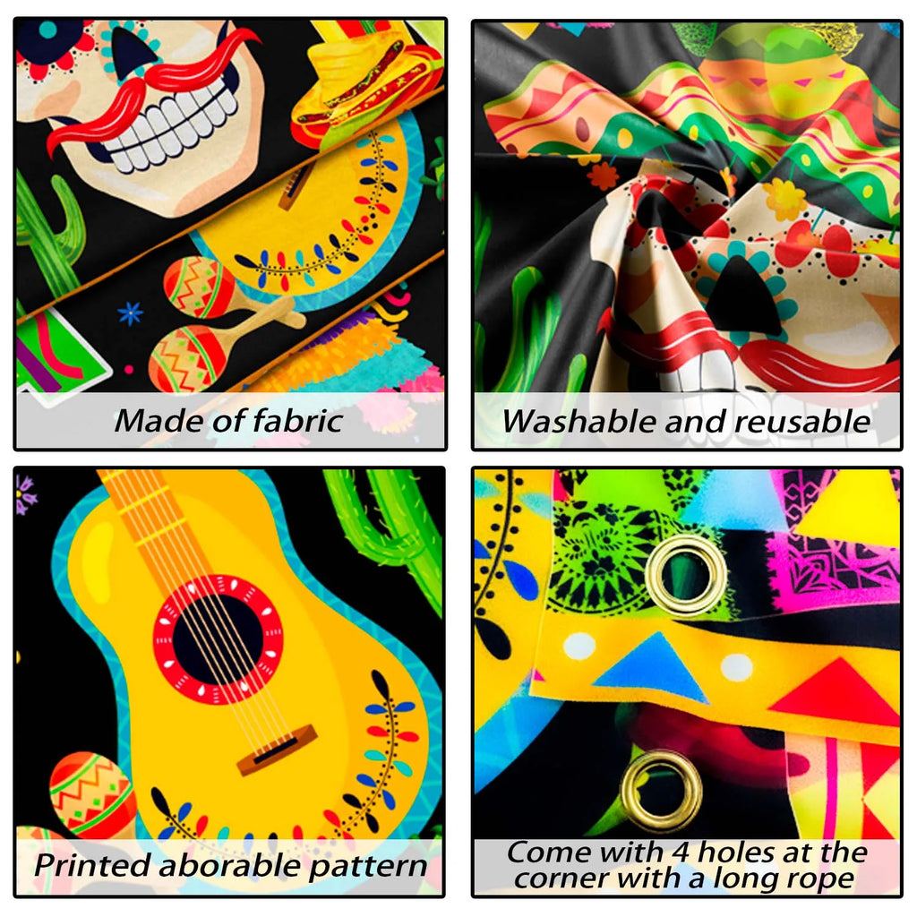 118''x19.6''Mexican Birthday Party Yard Banner