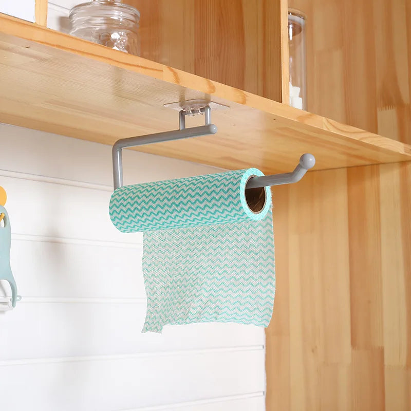 Kitchen Paper Roll Holder Cabinet Rag Hanging Holder Towel Hanger Toilet Paper Holders Rack Bar Shelf Tissue Holder