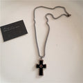Gothic Trendy Y2K Black Cross Love Heart Pendant Rope Chain