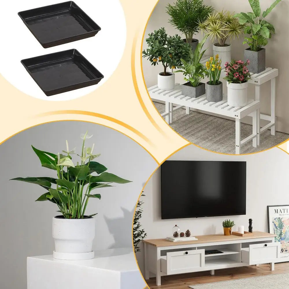 Plant Saucer Square Durable Flower Pot Indoor Outdoor Heavy Duty Tray Square Flowerpot Water Dish Home Decor for Gardening