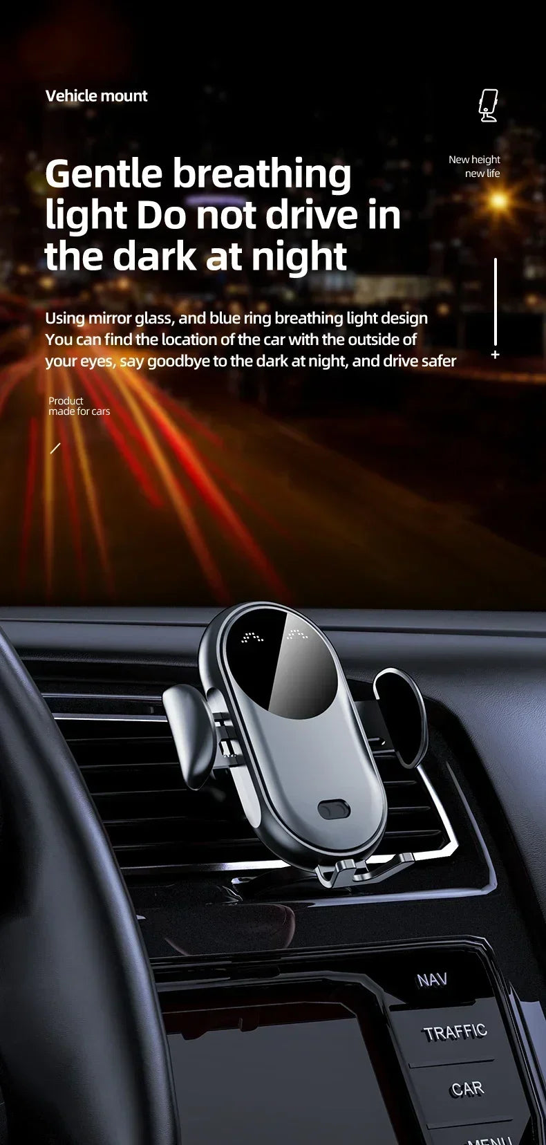 Automatic 15W  Car Wireless Charger for iPhone 13 12 14 XR X 15Samsung S20 S10 Magnetic USB Infrared Sensor Phone Holder Mount