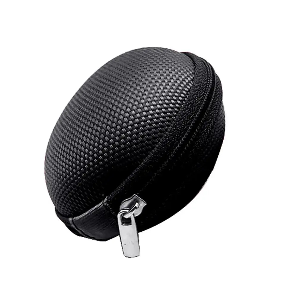 Round Earphone Storage Bag Composite Material Durable Zipper Design Portable Earbuds USB Cable Carrying Case Organizer Pouch
