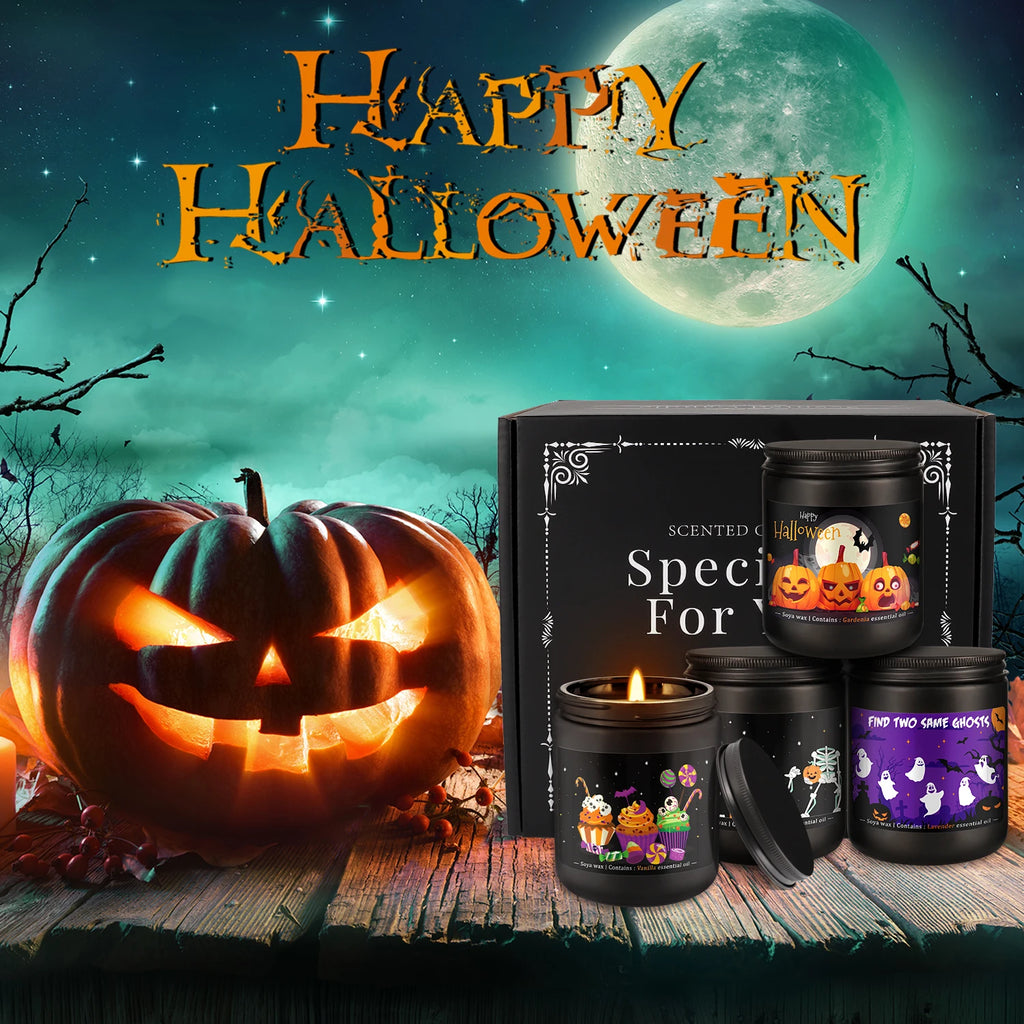 Halloween Candles, 4-Pack, 7oz
