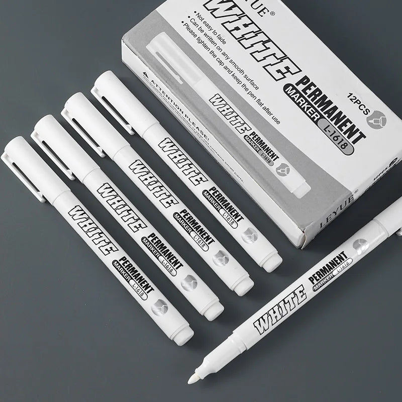 1/2/3PCS Waterproof Metal Marker Permanent White Paint Pen Washing