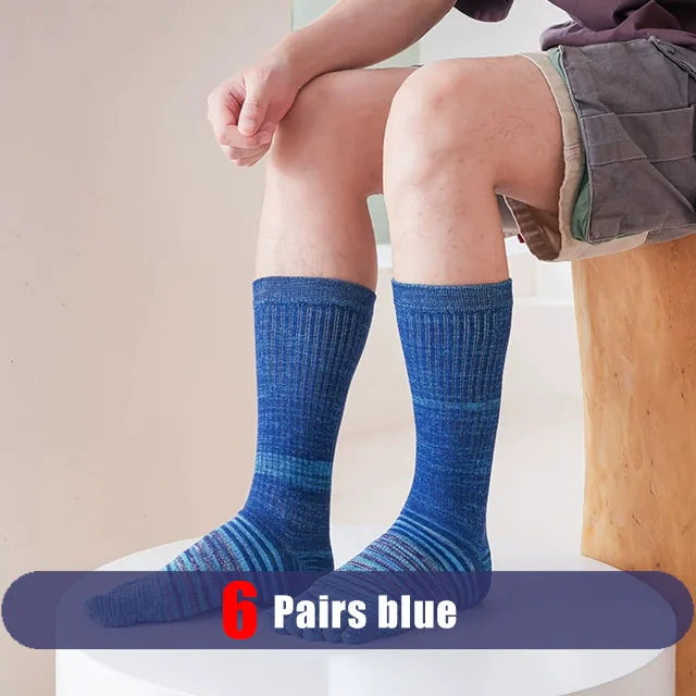 1/6 Pairs Man Toe Socks Long Plus Large Size Cotton Colorful Striped Compression Sport Fitness Happy 5 Finger Calf Socks EU40-46