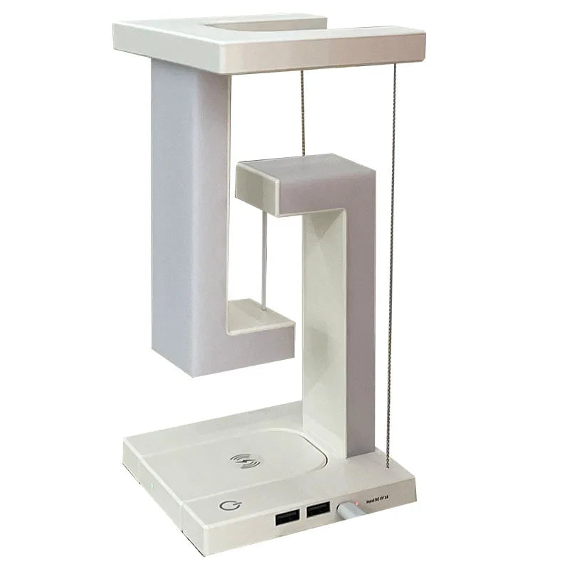 INS LED Night Light Anti-Gravity Physics Balance Suspension Table Desk Lamp Phone Wireless Charger Home Decor Bedside Lighting