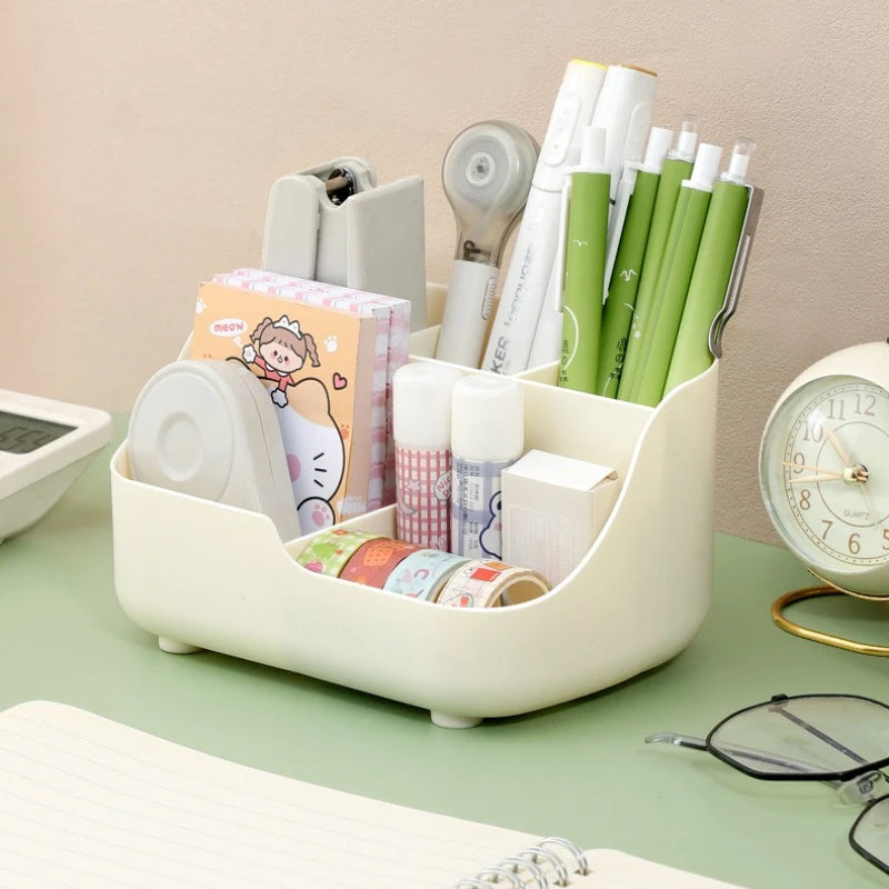 Multi-Compartment Storage Box - Large Capacity & Multi-Functional Desk Organizer for Office Supplies, Cosmetics Tidy Arrangement