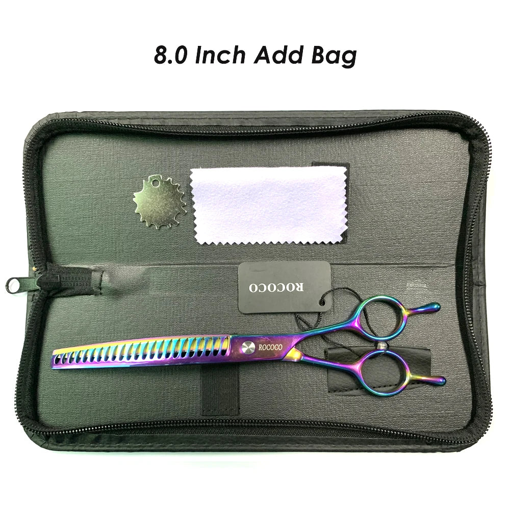 Professional 8 inch 7 inch 6.5" High Quality Pet Dog Grooming Scissors Curved Shark Thinning Shears Cat Dog Barber Scissors