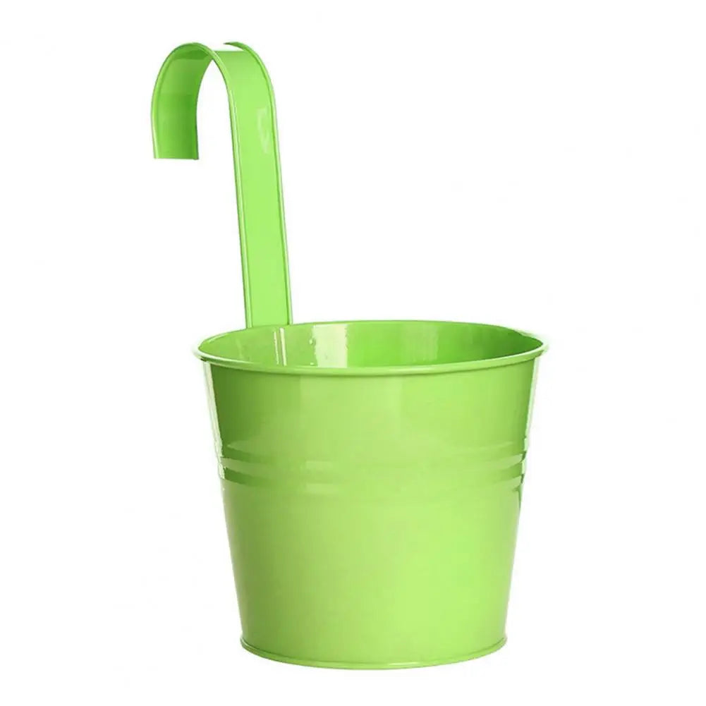 Hanging Flower Pot Natural Style Iron Metal Bucket Balcony Courtyard Home Decor Cafe Hook Wall Pot Flower Pot Garden Decoratiom