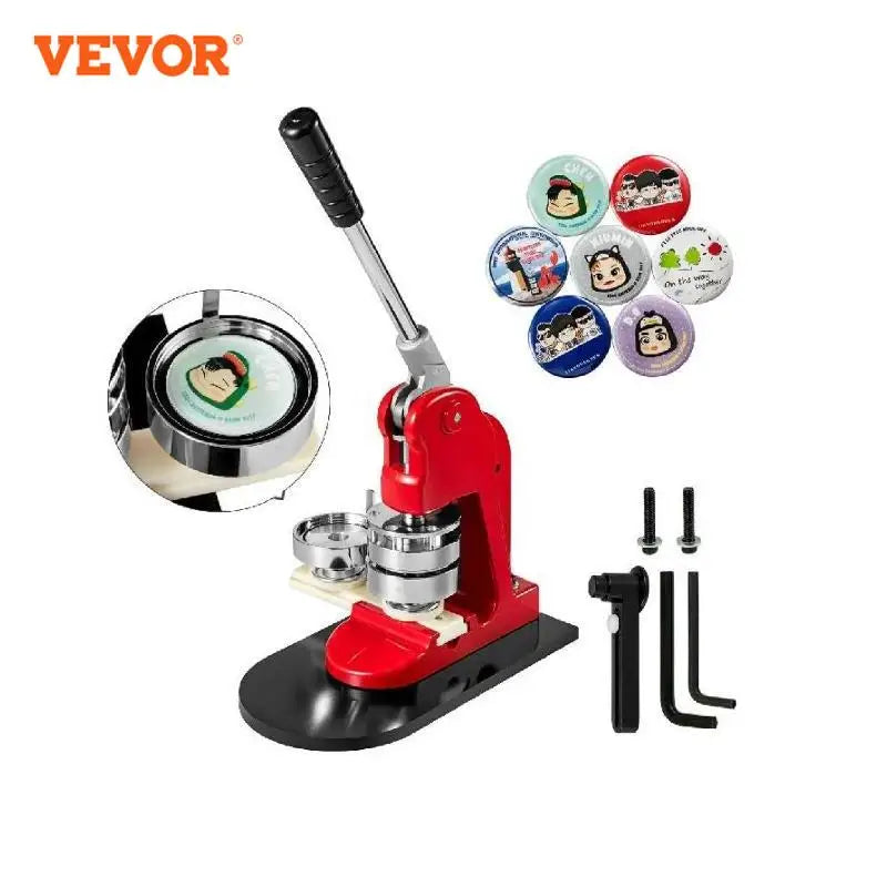 SucceBuy 25-75MM Badge Maker Machine DIYButton Pin Broochs Press Making Tool with 500 or 1000Pcs Circle Manufacture Button Parts
